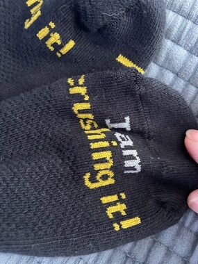 'Crushing It' Black Womens/Men's Crew Socks L